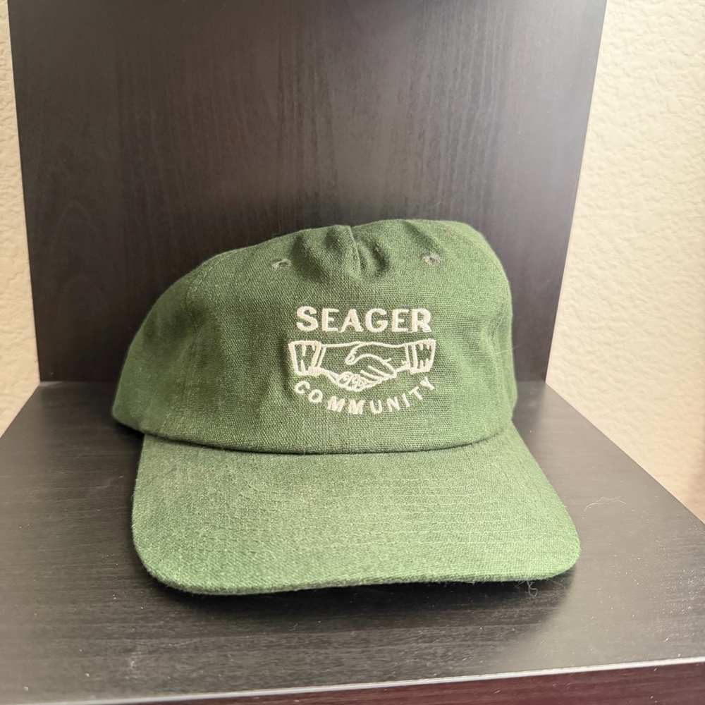 Seager Community Olive Green Cotton Baseball Cap
